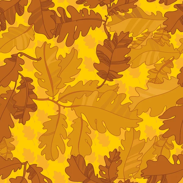 Padrão de folhas de outono de carvalho. padrão sem costura . —  Vetores de Stock