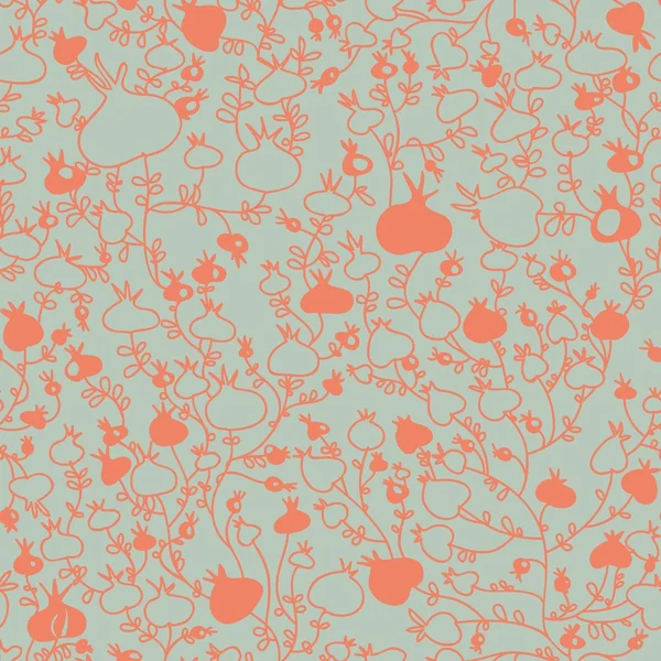 Motif floral sans couture. feuilles de motif linéaire — Image vectorielle