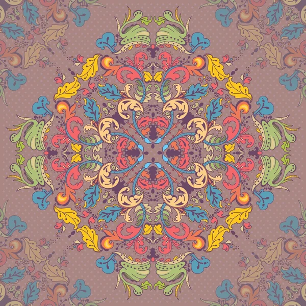 Διακοσμητικά γύρο άνευ ραφής δαντέλα μοτίβο. διακοσμητικά γύρο δαντέλα floral μοτίβο. πολύχρωμη λουλουδάτο μοτίβο, Μάνταλα. — Φωτογραφία Αρχείου