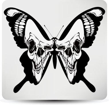 Butterfly skull. Vector illustration clipart