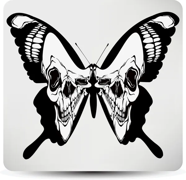 Crânio de borboleta. Ilustração vetorial — Vetor de Stock
