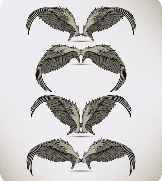 Τα φτερά του griffon, ορίστε. εικονογράφηση φορέας. — Διανυσματικό Αρχείο