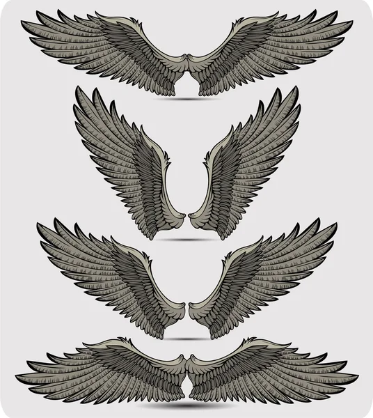 Wings set. Vector illustration. — Stock Vector