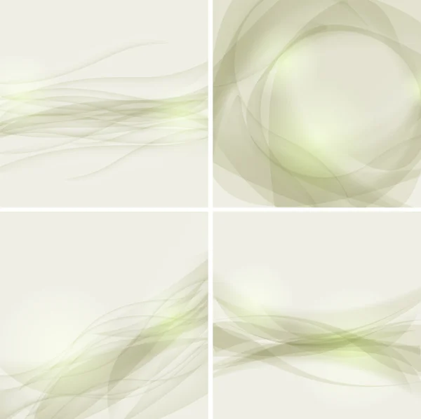 Set van abstracte achtergronden met golven, vectorillustratie. — Stockvector