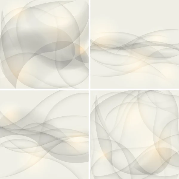 Conjunto de fondos abstractos con ondas, ilustración vectorial. eps10 — Vector de stock