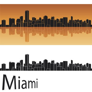 Miami skyline clipart