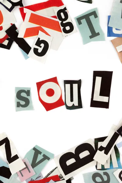 Soul inscription made with cut out letters — Stock Photo, Image