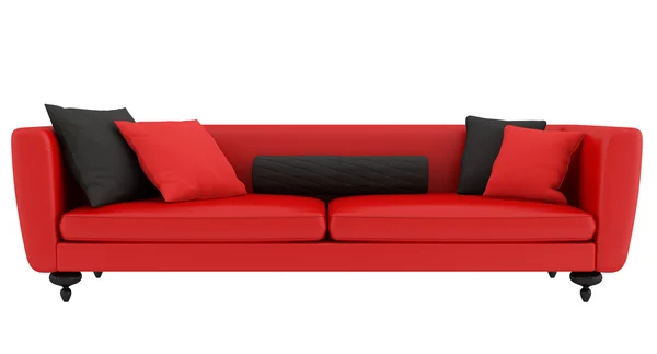 Kırmızı ve siyah kanepe — Stok fotoğraf