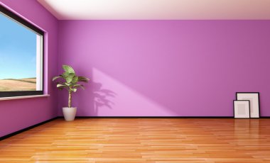 Empty purple interior clipart