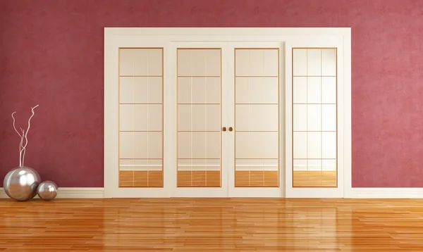 Interiér s posuvnými dveřmi — Stock fotografie