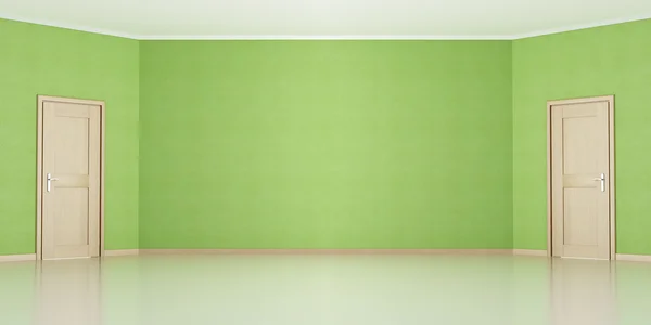 Leeres grünes modernes Interieur — Stockfoto