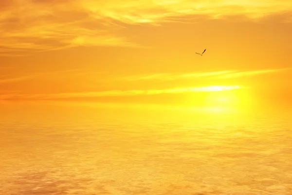Turuncu deniz gün batımı — Stok fotoğraf
