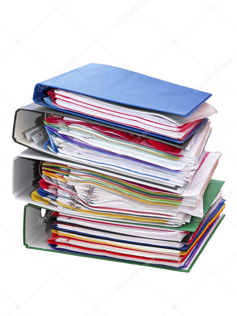 Stack of colored folders