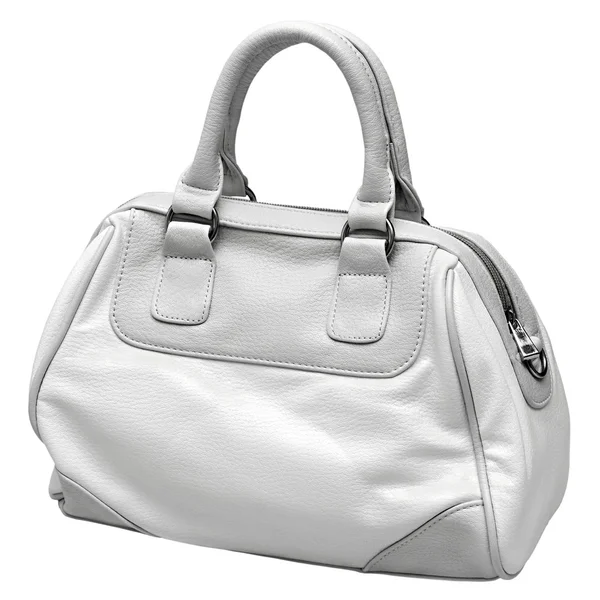 Grå och vita kvinnliga väska — Stockfoto
