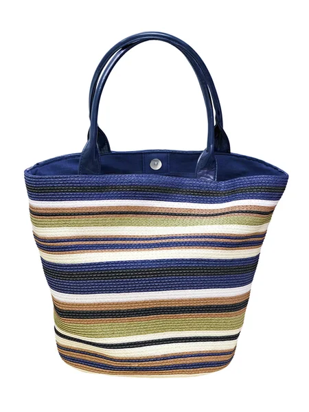 Renkli dokuma alışveriş çantası — Stok fotoğraf