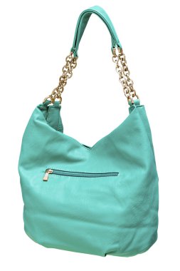 Women's leather handbag green color clipart