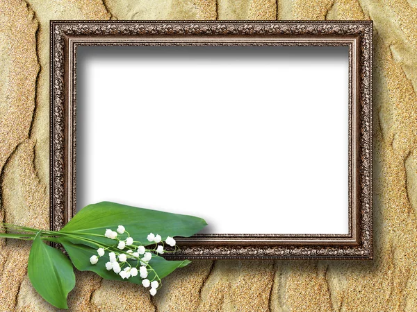 Frame for pictures on the background of sand dunes — Stock Photo, Image