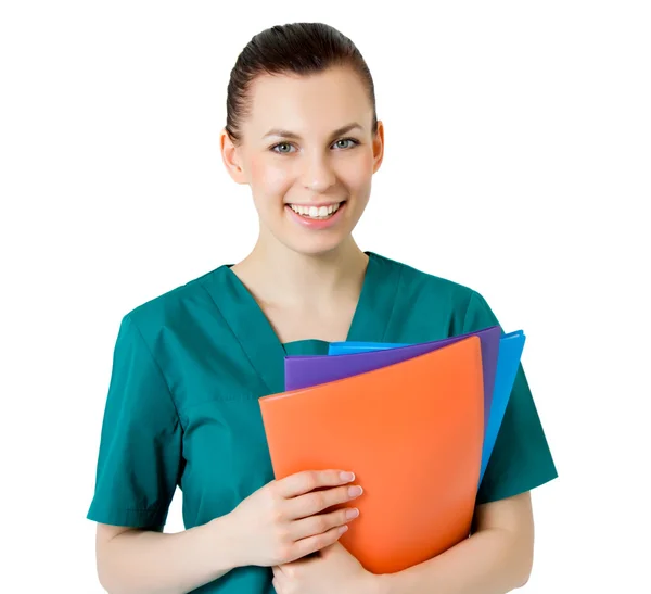Sorridente medico medico femminile — Foto Stock