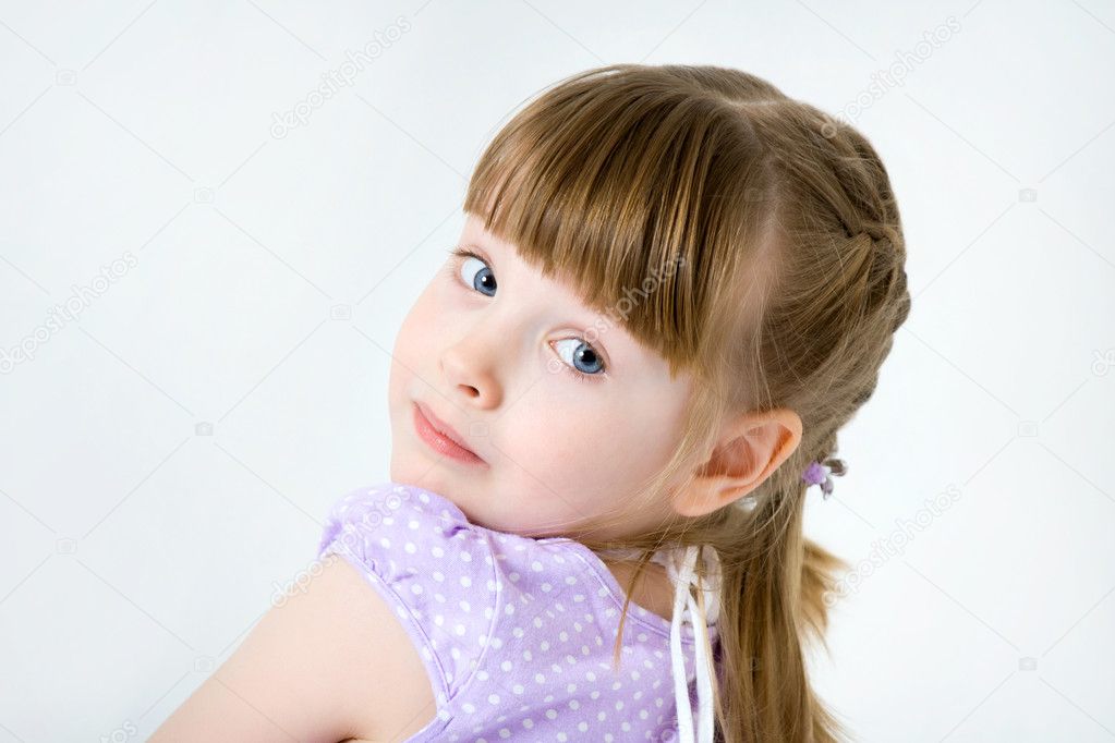 Portrait of funny lovely little girl