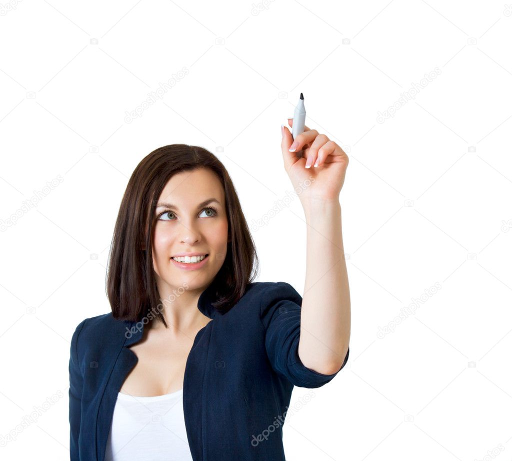 Business woman drawing something