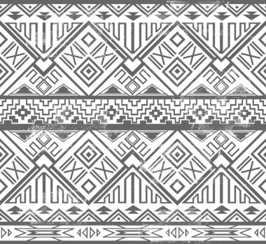 Abstract geometric seamless aztec pattern clipart