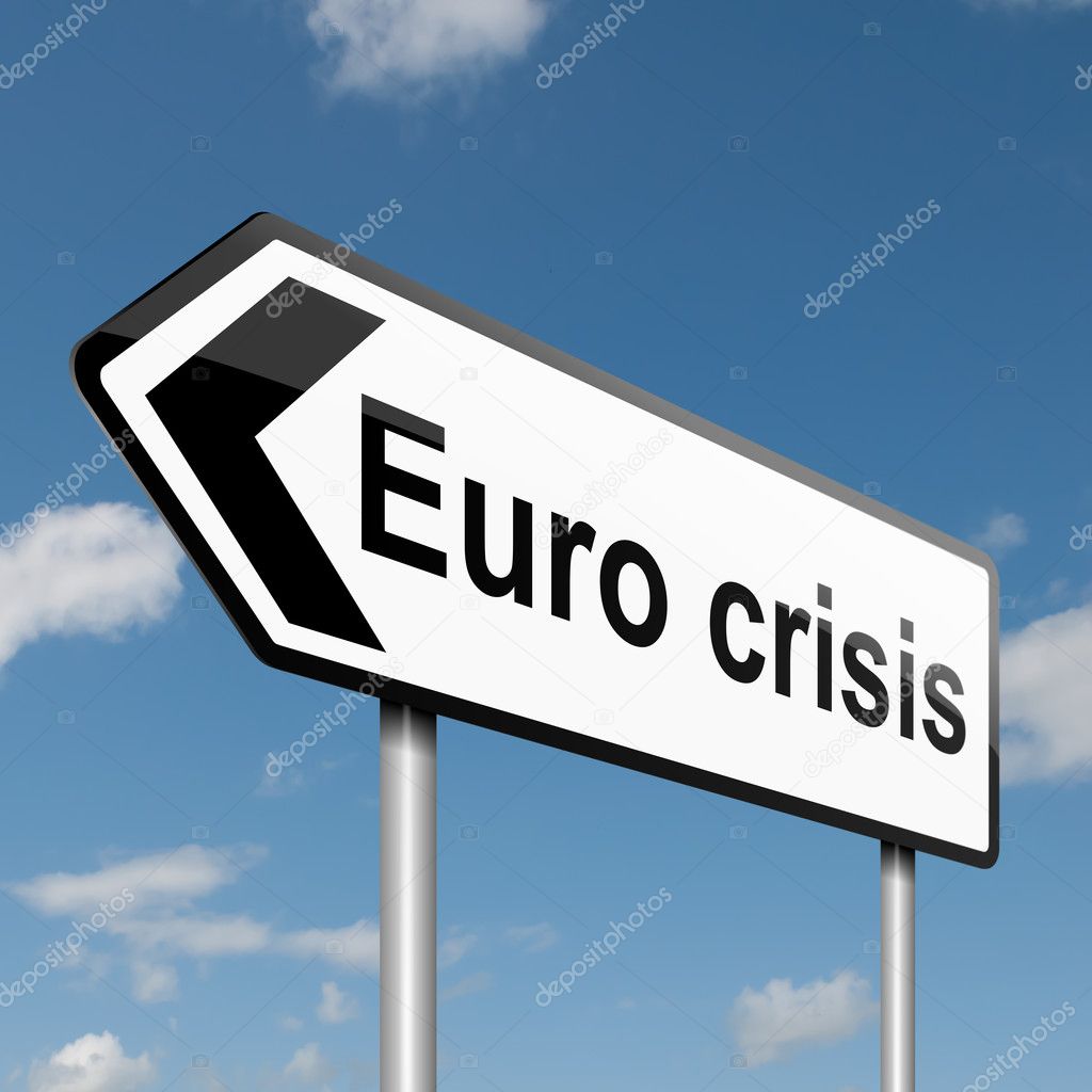 Euro crisis concept.