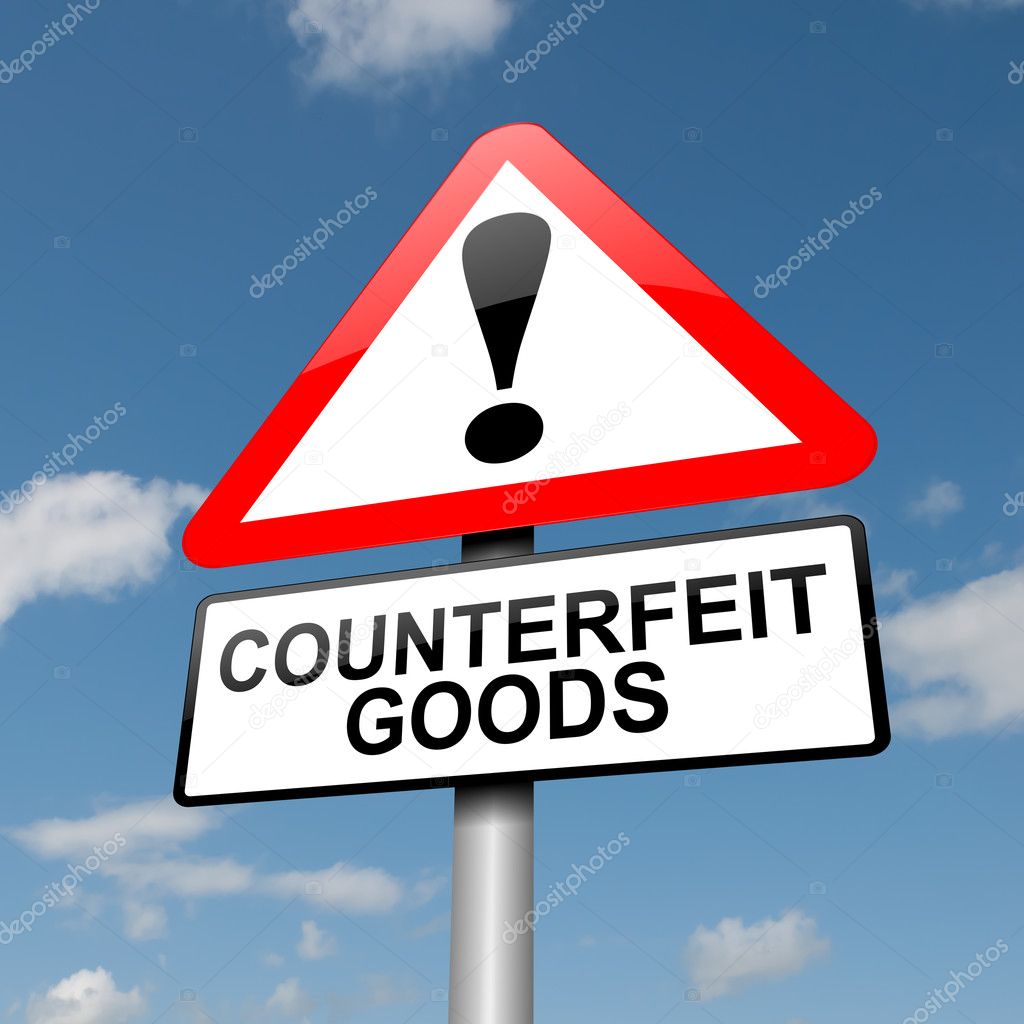 Counterfeit goods concept.