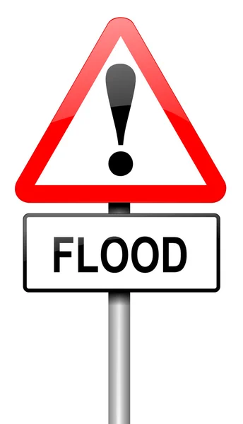 洪水警告标志. — 图库照片