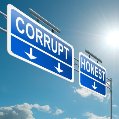 Corrupt or honest. clipart