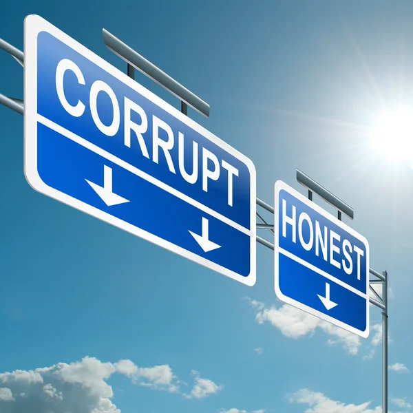 Коррупция или честность . — стоковое фото