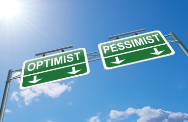 Optimist or pessimist concept. clipart