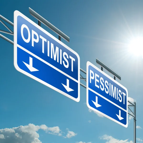 Concept optimiste ou pessimiste . — Photo