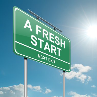 A fresh start. clipart