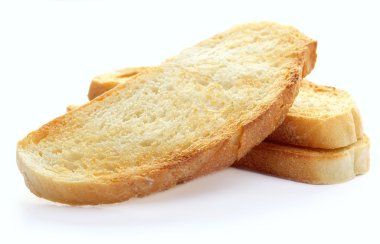 Beyaz bir arka plan üzerinde tost yakın çekim