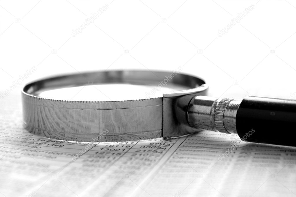 Chart and a magnifying glass Stock Photo by ©serggn 12213498