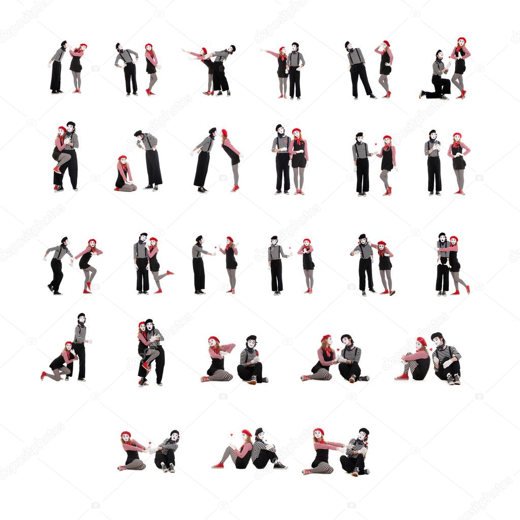 Photo collection of two funny mimes