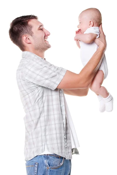 Glücklicher Vater und sein Sohn — Stockfoto