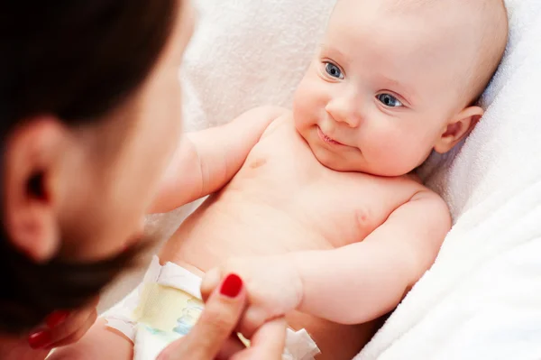 Stock image Boy playing with his mother