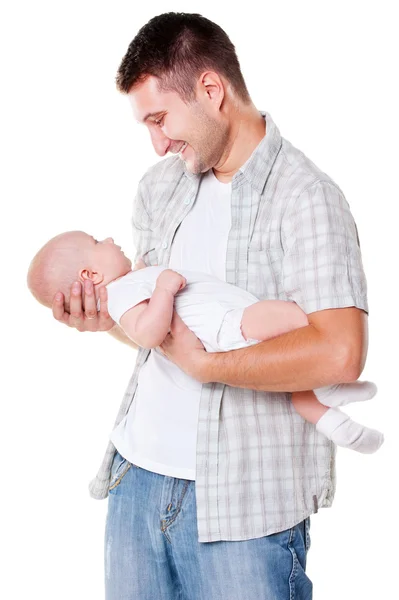 Šťastný otec drží svého syna — Stock fotografie