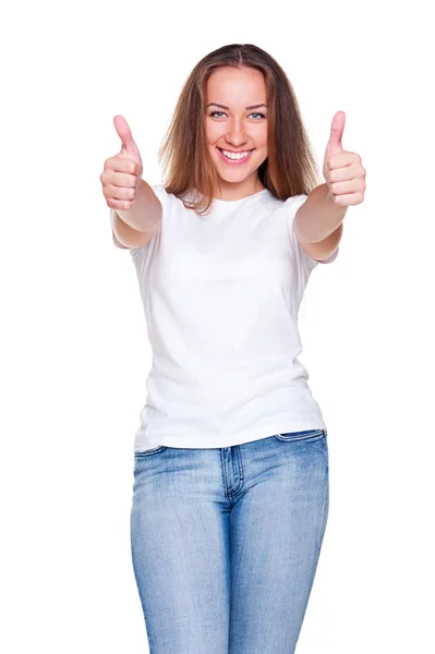 Cheerful caucasian woman — Stock Photo, Image