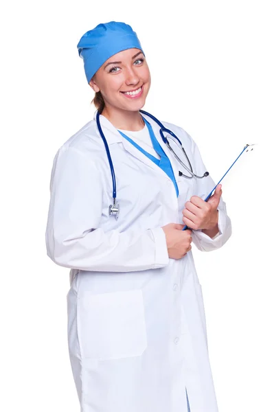 Médico segurando placa clip — Fotografia de Stock