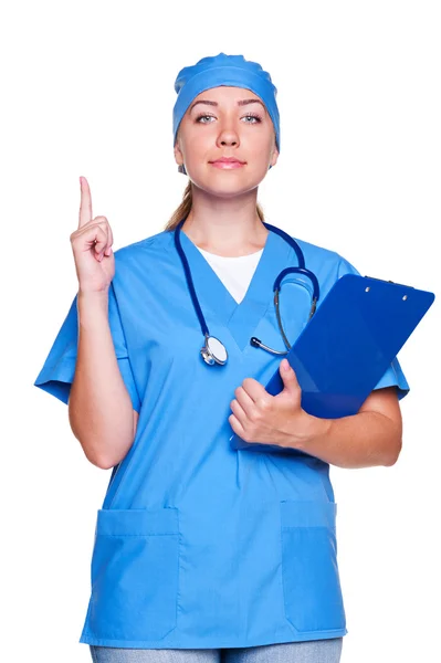 Doctor showing attention sign — Stock Photo, Image