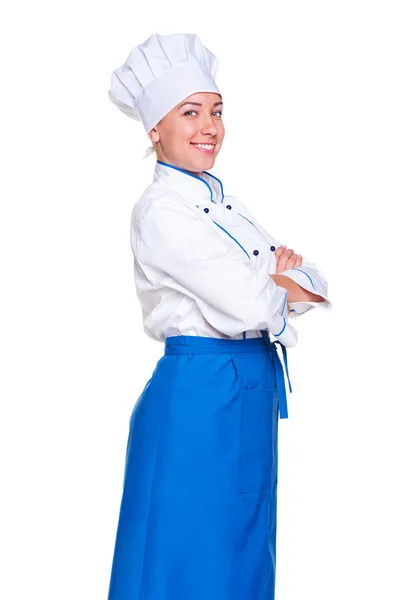 Estúdio tiro de cozinheiro sorridente — Fotografia de Stock