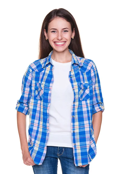 Fiatal nő ragyogó mosollyal — Stock Fotó