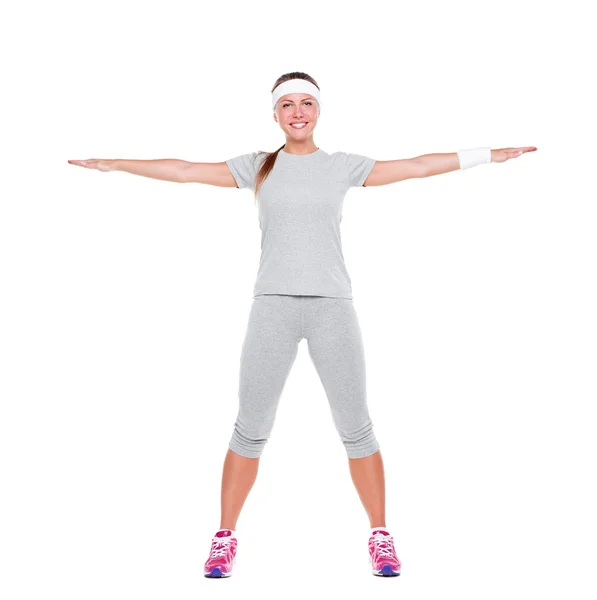 Glad fitness kvinna — Stockfoto