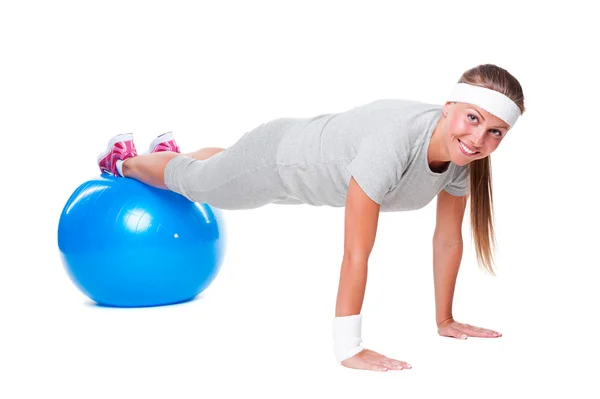 Fitness kvinna gör övning — Stockfoto