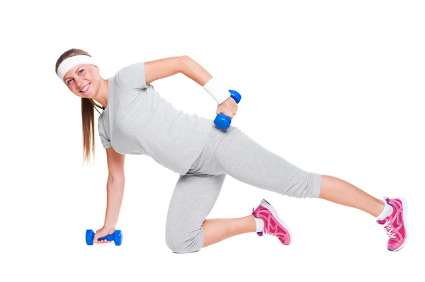 Cute woman doing exercises — Stock Photo, Image
