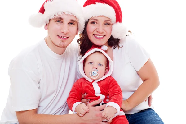 Portrait of cheerful christmas family — Stock Photo, Image