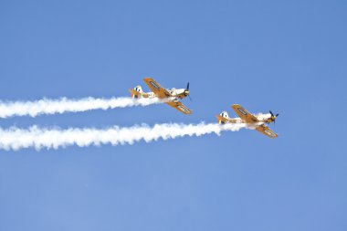 eski çekim uçakların havada akrobasi performans grubu