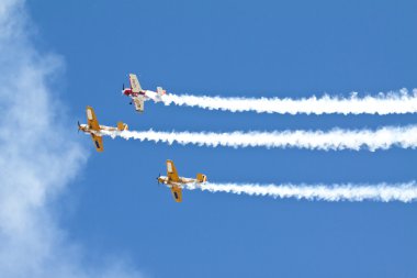 eski çekim uçakların havada akrobasi performans grubu